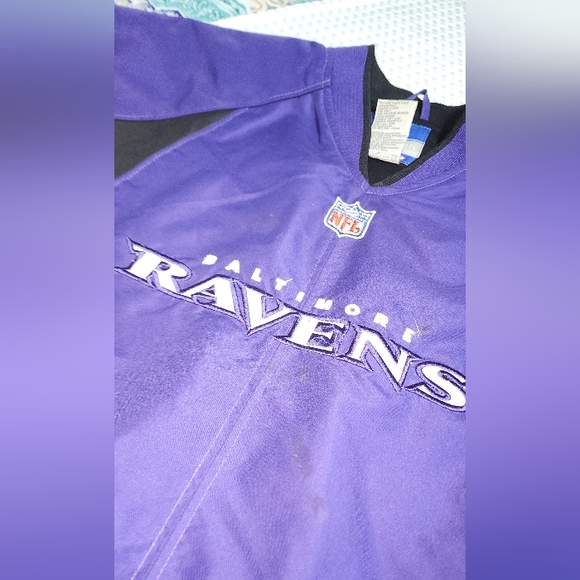 NFL EUC YOUTH  SIZE LARGE 14-16 BALTIMORE RAVEN LINED WINDBREAKER - Picture 2 of 9